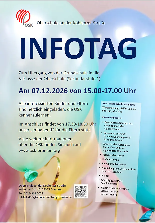 Infoplakat zum Übergang von Klasse 4 nach 5